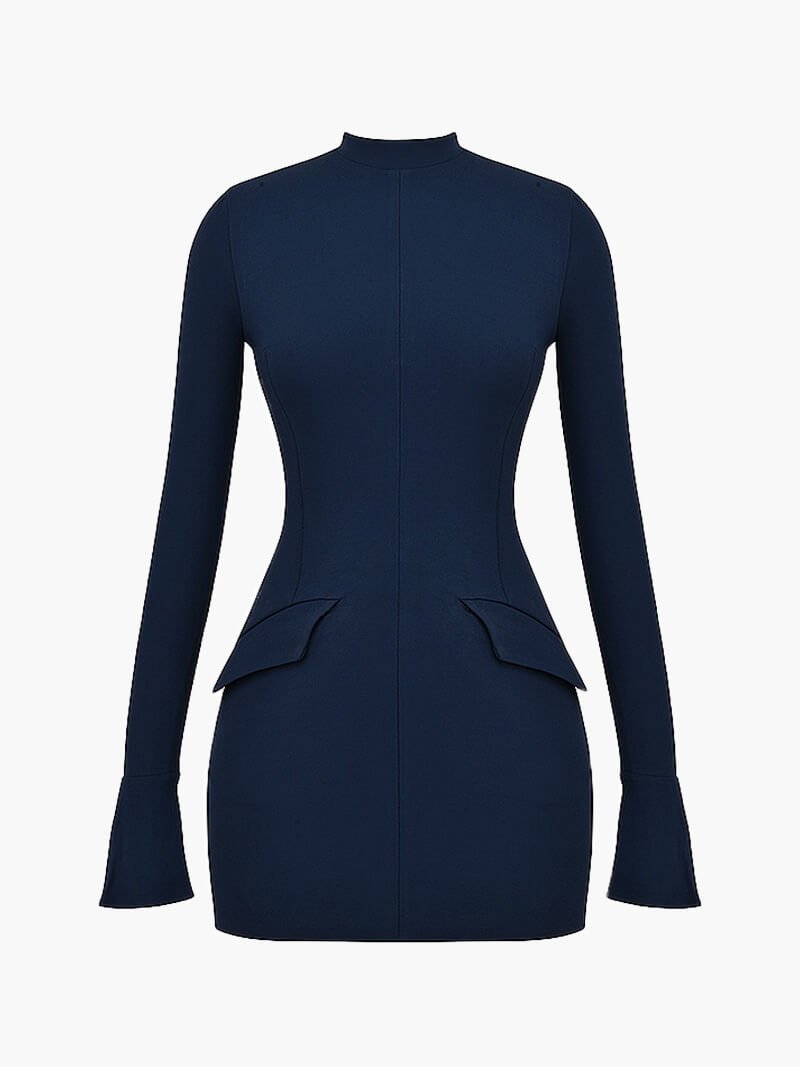 Seame - Adora Mini Dress navy blue S