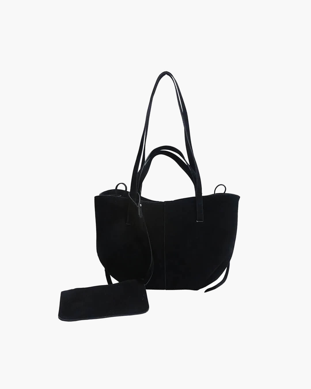 SEAME - Adriana - Vegan Leather Tote Bag with Large Capacity & Coin Purse for Women Black