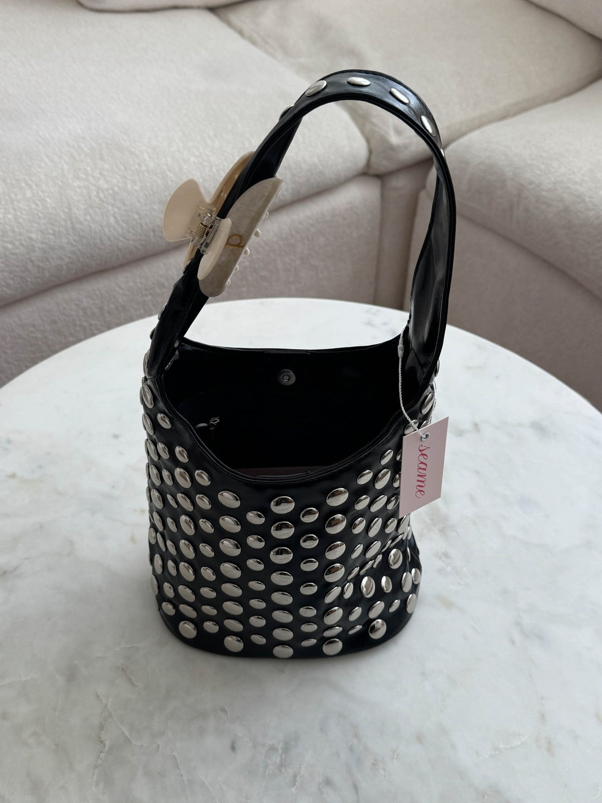 Seame - Alva Studded Bucket Bag Red Regular