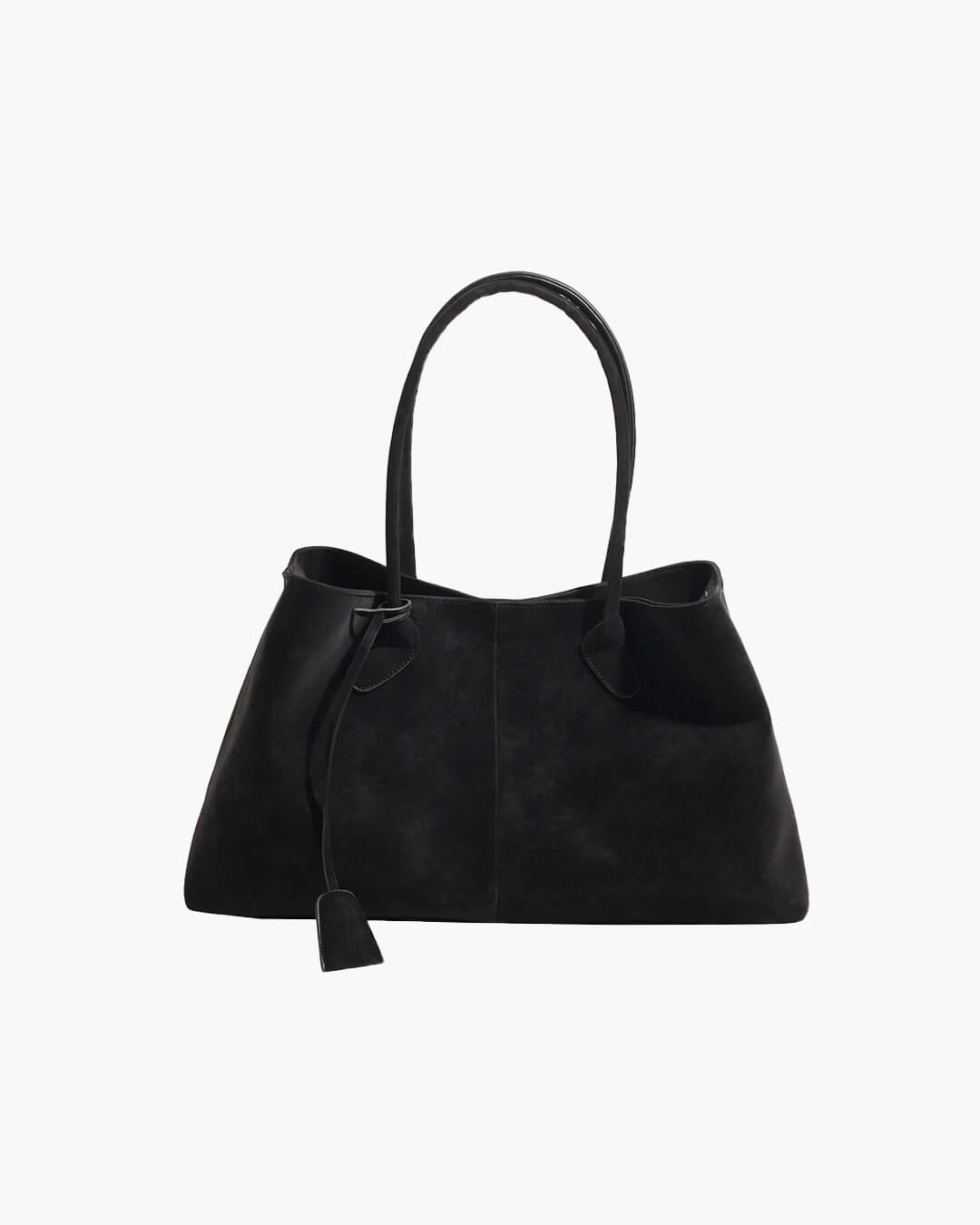 SEAME - Amara - Large Capacity Vegan Suede Handbag for Women in Retro Style Dark Brown