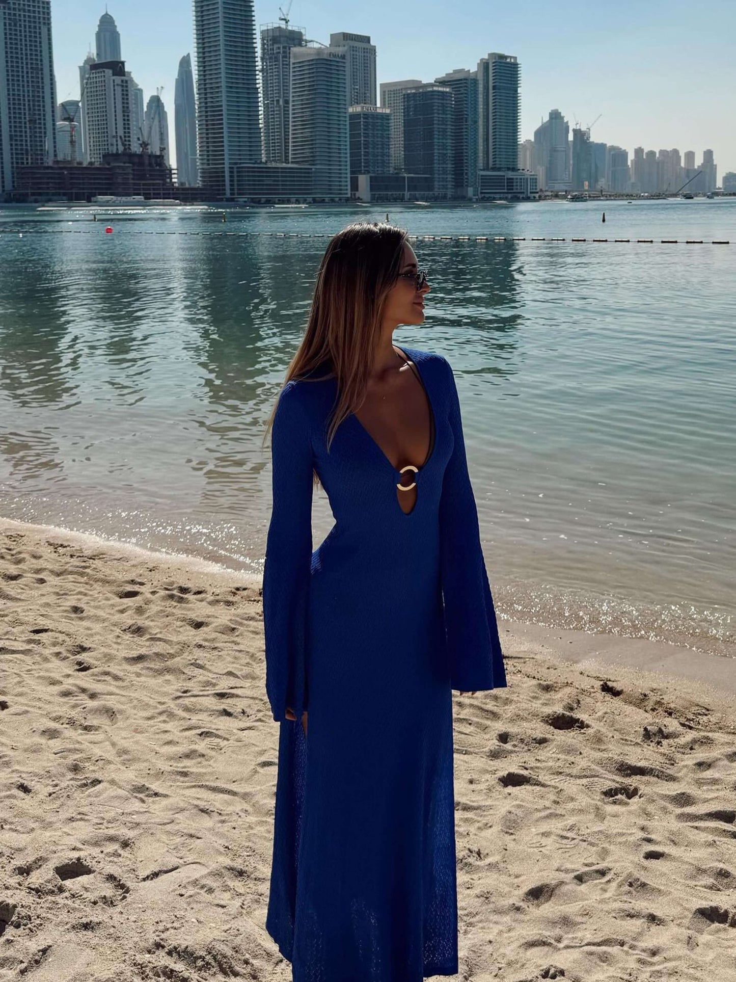 Seame - Audrey Maxi Dress Blue S