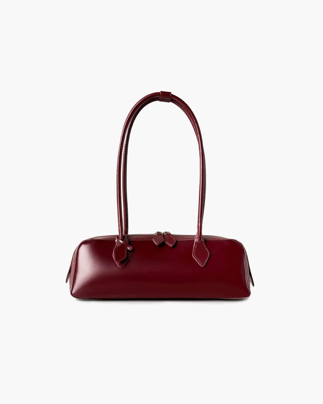 SEAME - Bridget Leather Baguette Bag Wine Red