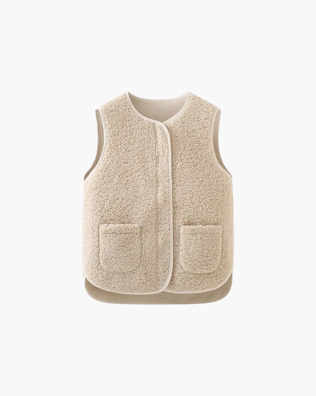 SEAME - Ellen Fleece Vest Jacket Dark Brown One Size