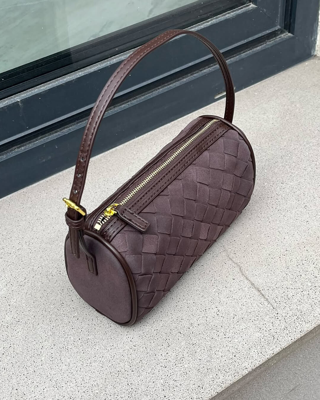 SEAME - Eva Woven Suede Bag Beige Regular