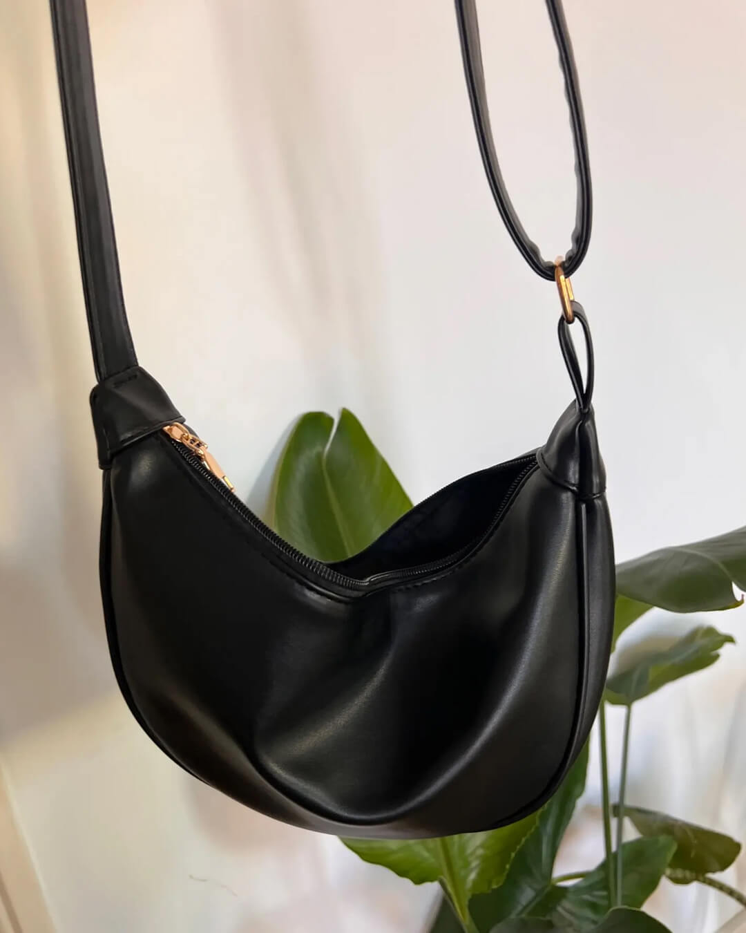 SEAME - Gabriela Vegan Leather Hobo Bag Black Regular