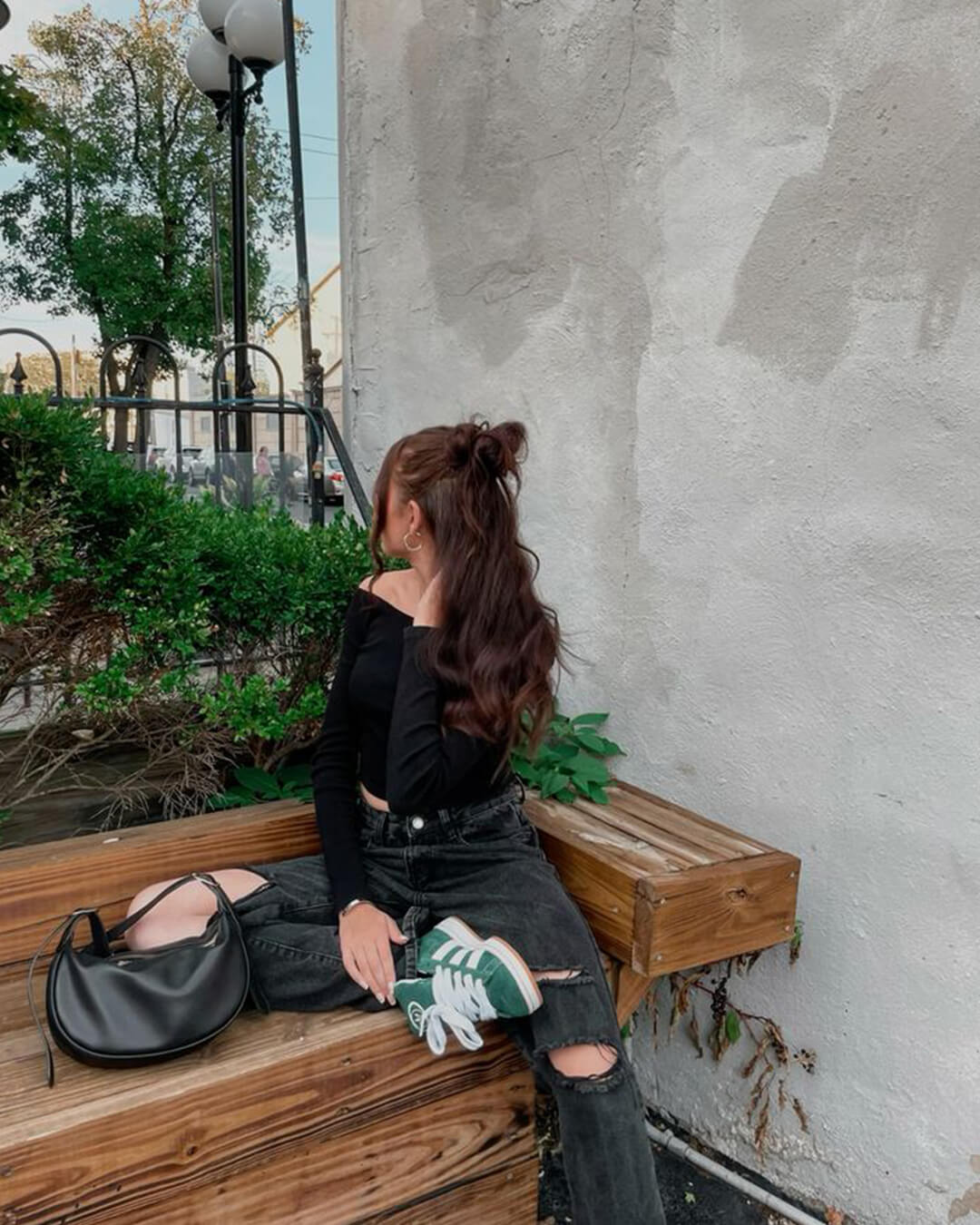 SEAME - Gabriela Vegan Leather Hobo Bag Black Regular