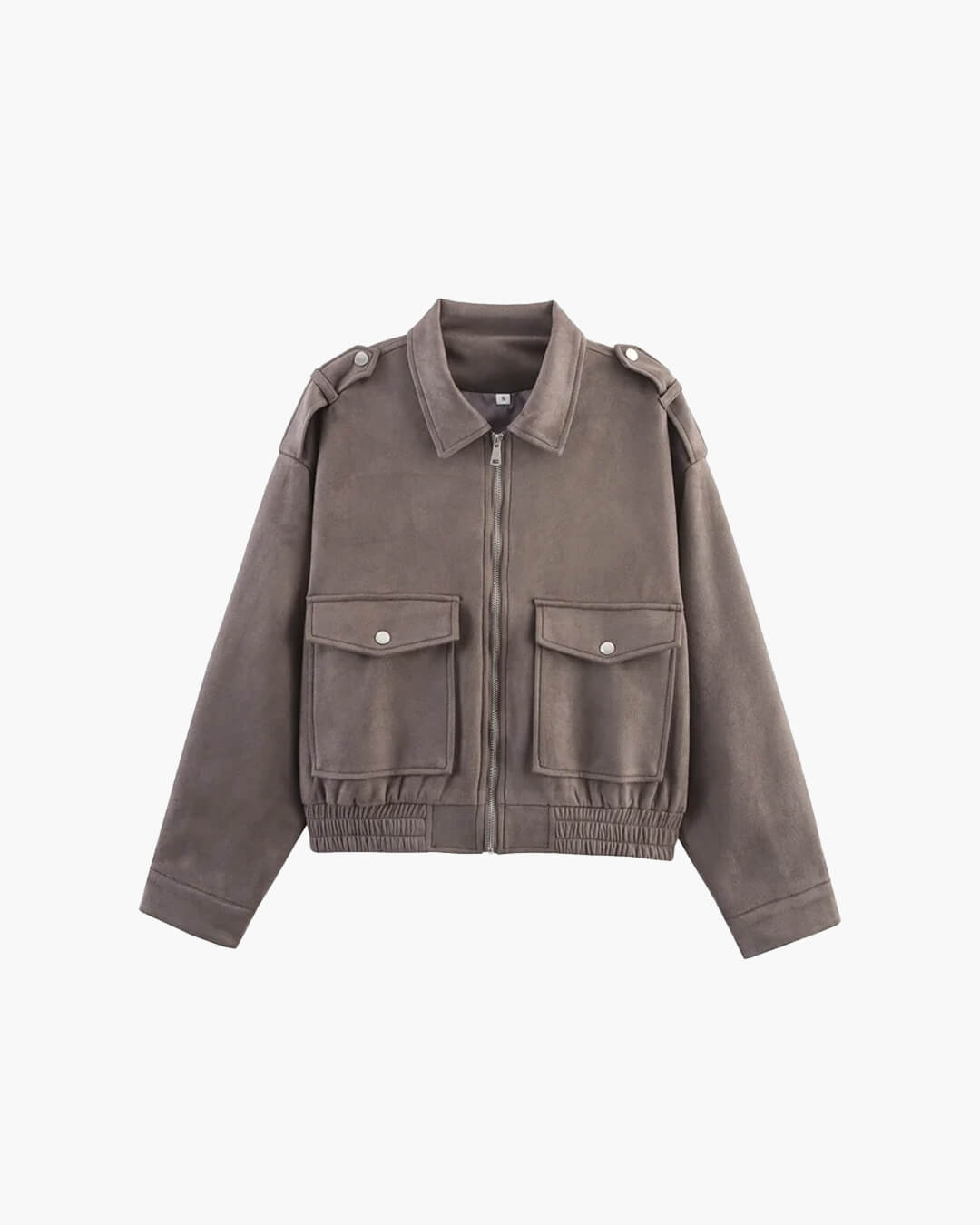 SEAME - Giana Suede Pilot Jacket Gray L