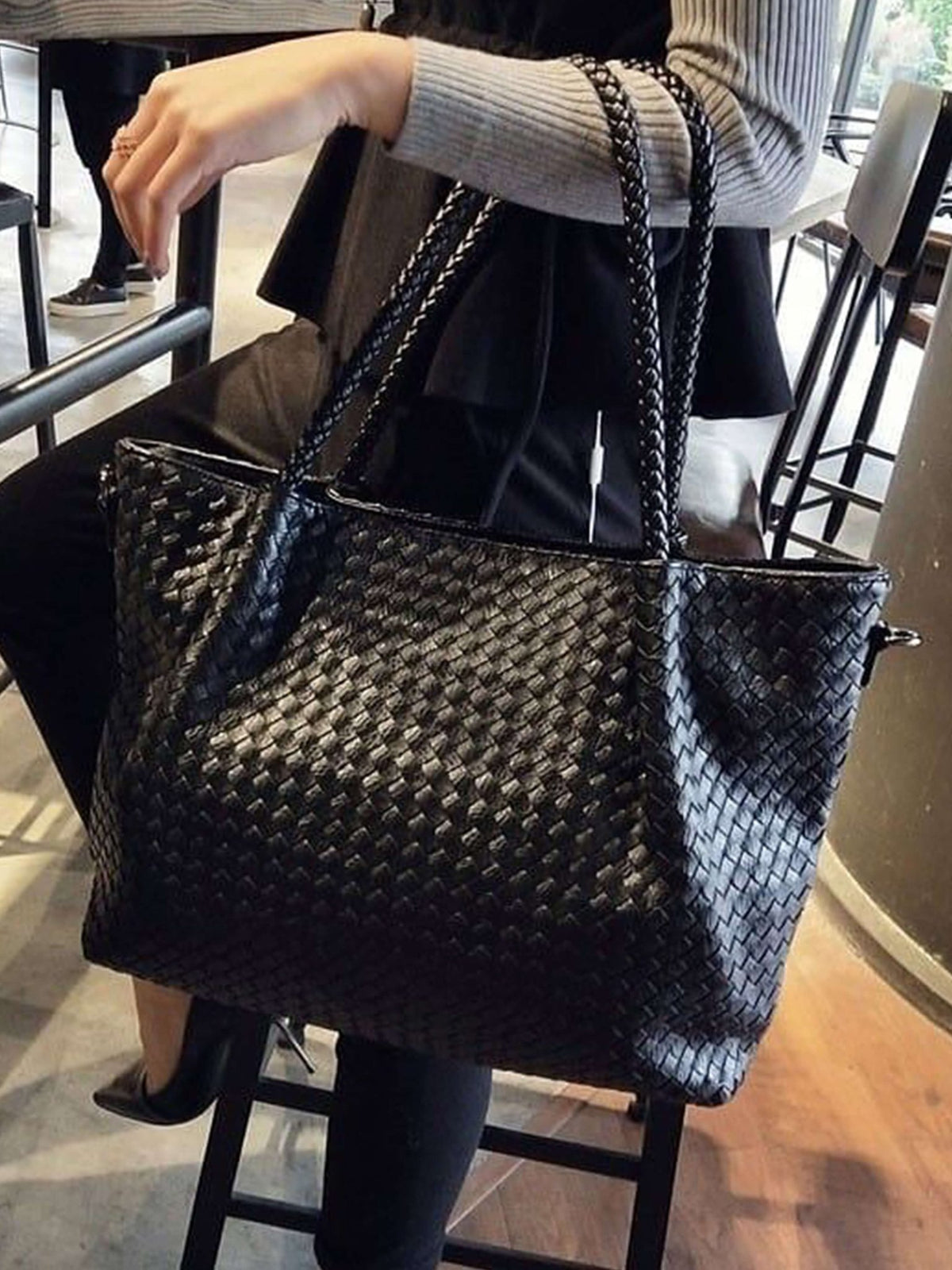 SEAME - Gracie Woven Bag XL Black Regular