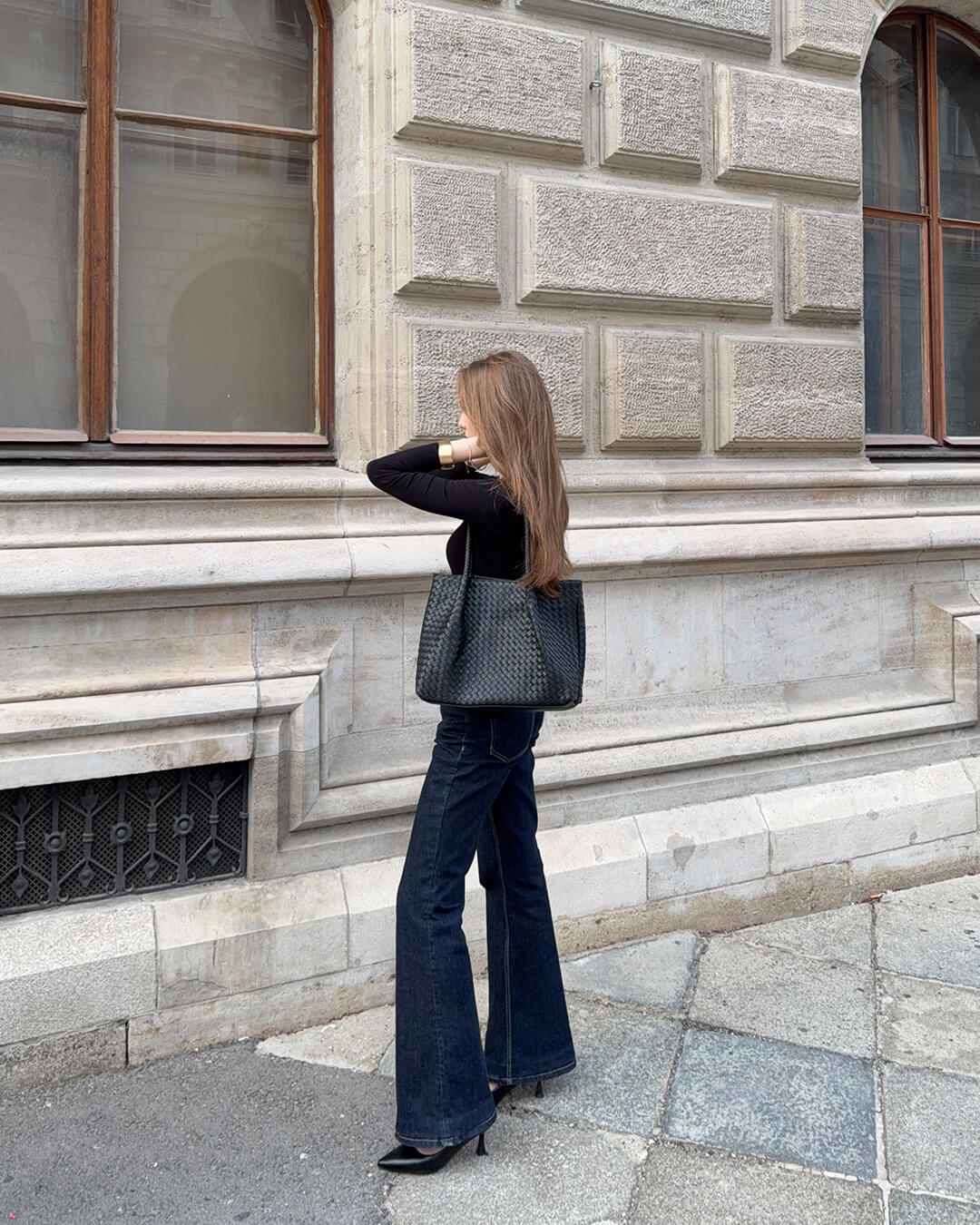 SEAME - Gracie Woven Bag XL Black Regular