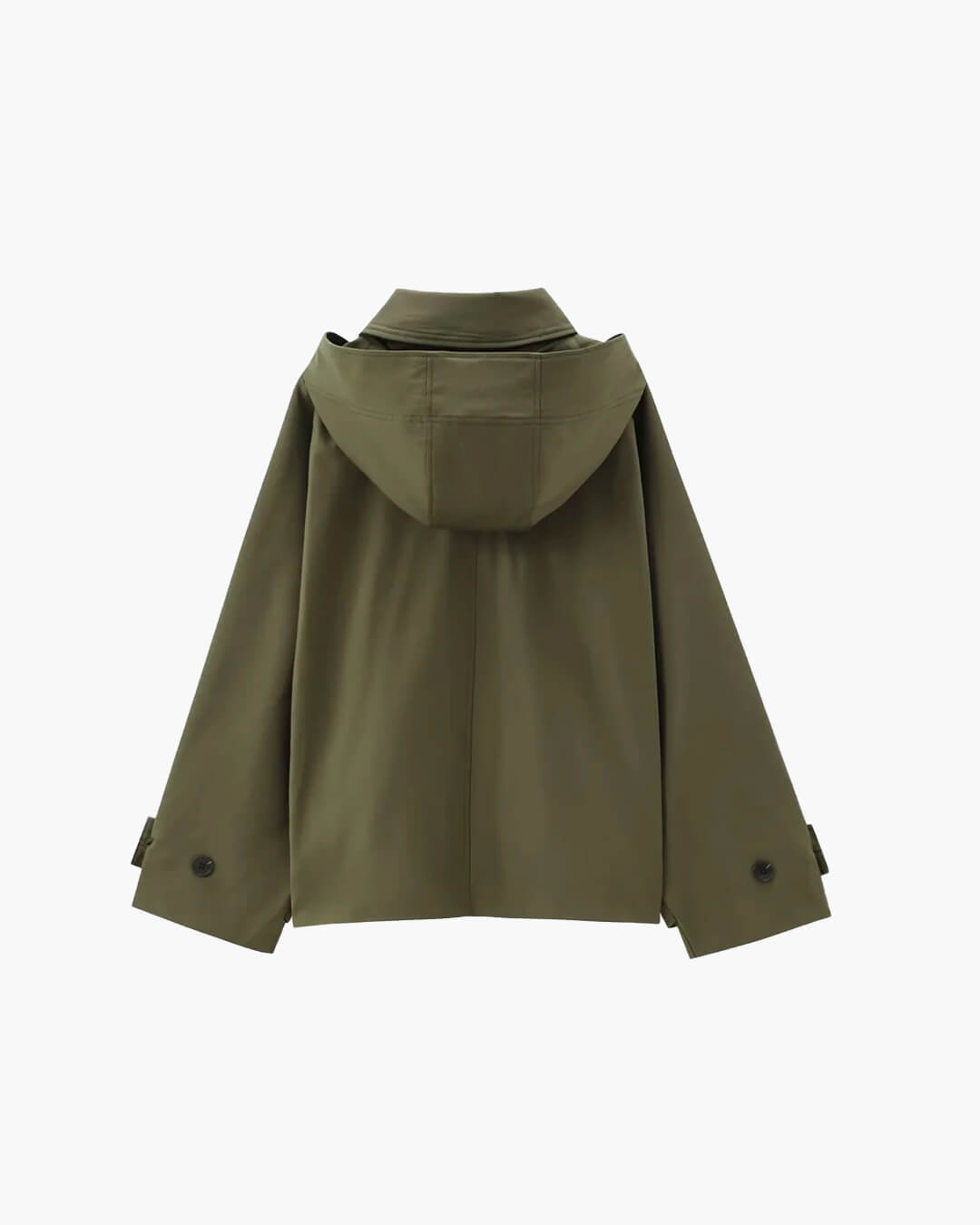 SEAME - Hailey Hooded Windbreaker Jacket Army Green M