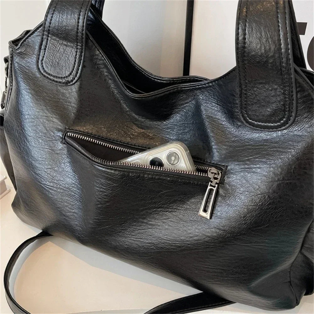 SEAME - Layla - Stylish Shoulder Bag for Women with Contrasting Colors & Spacious Design Black