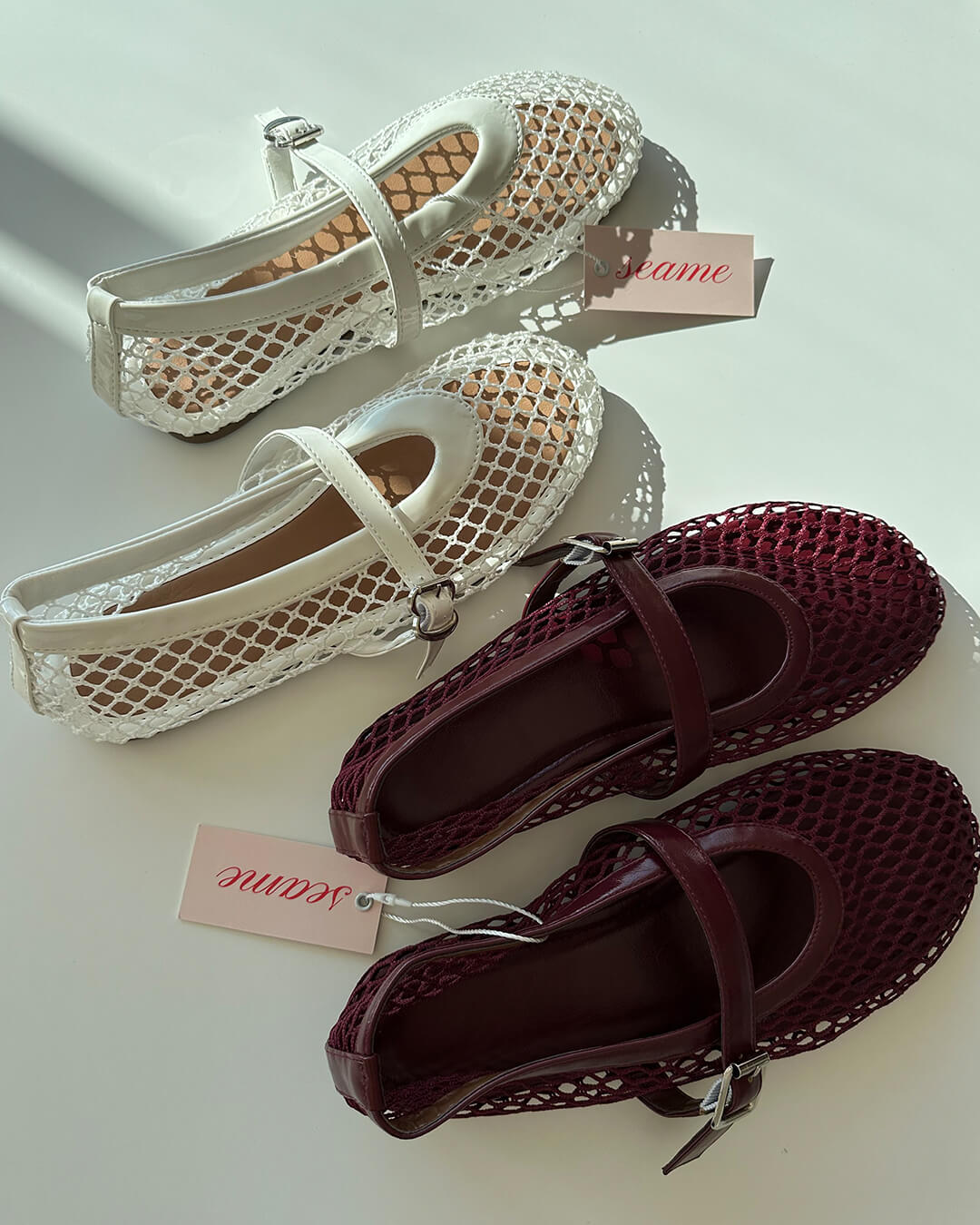 SEAME - Margaux Mesh Ballet Flats Black 37