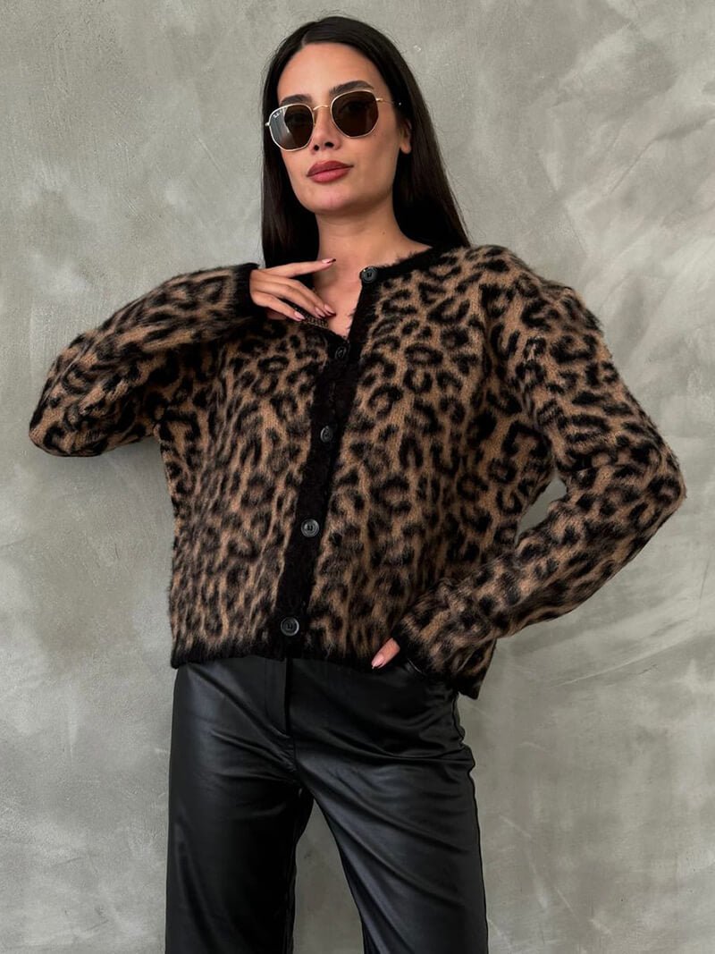 Seame - Marlowe Knitted Cardigan Leoprint S