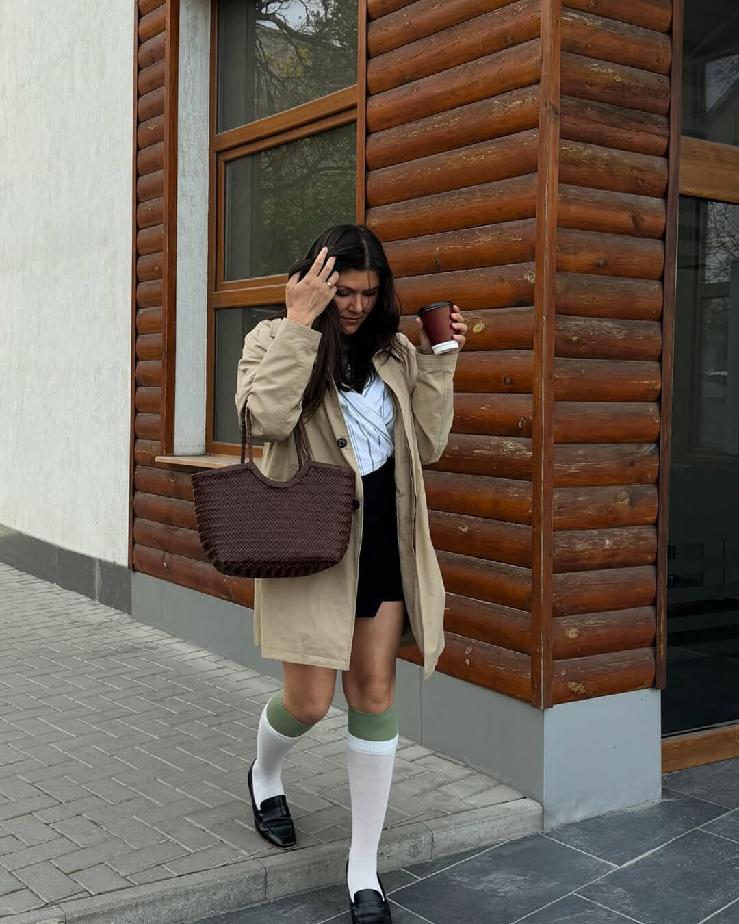 SEAME - Rica Woven Faux Leather Bag Black Regular