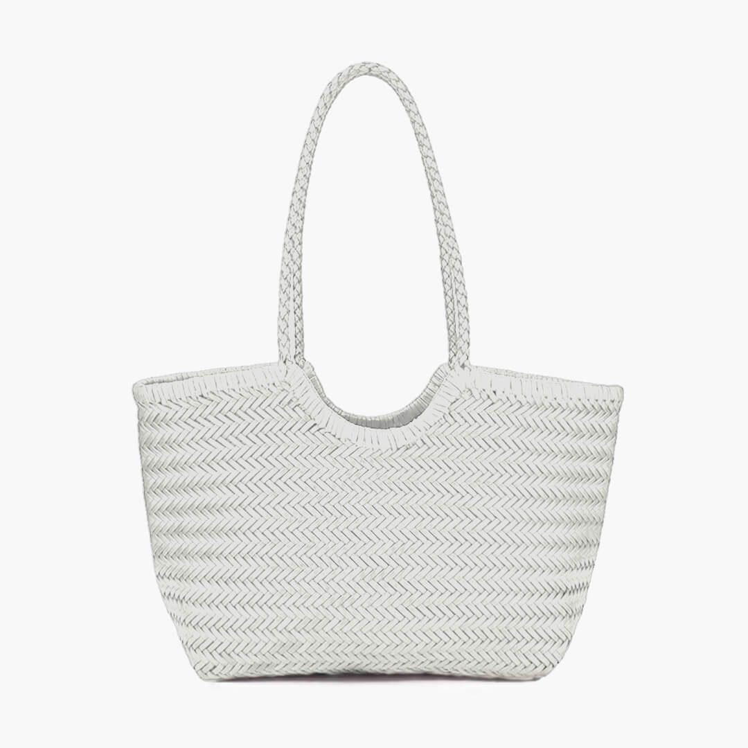 SEAME - Rica Woven Faux Leather Bag White Regular
