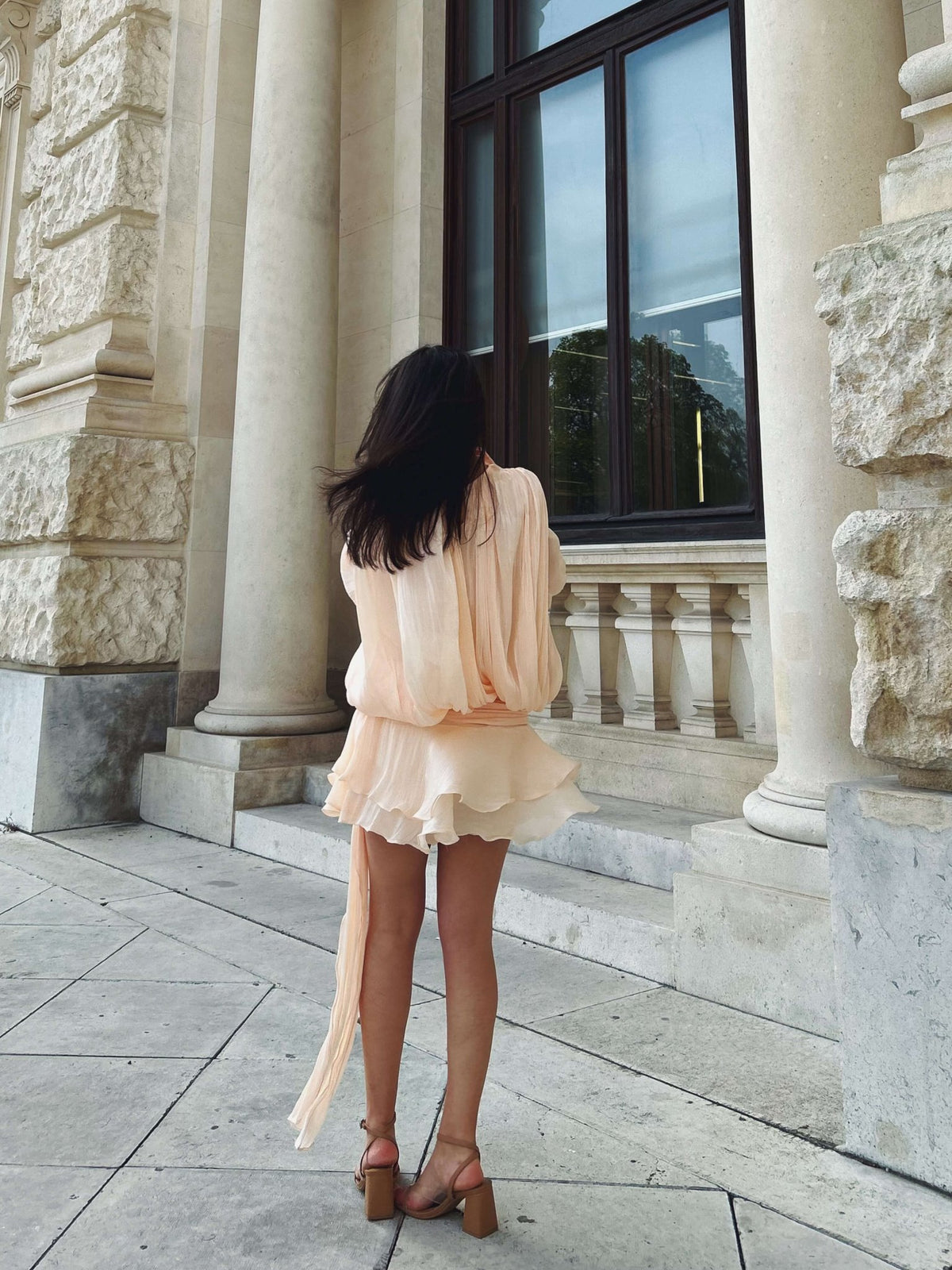 SEAME - Rosella Mini Dress Apricot S