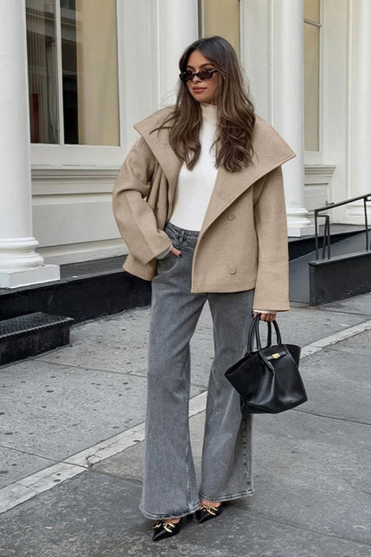 SEAME - Anastasia Double Breasted Coat Beige M
