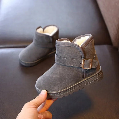 SEAME - Chloe Kids Snow Boots with Buckle Gray 23