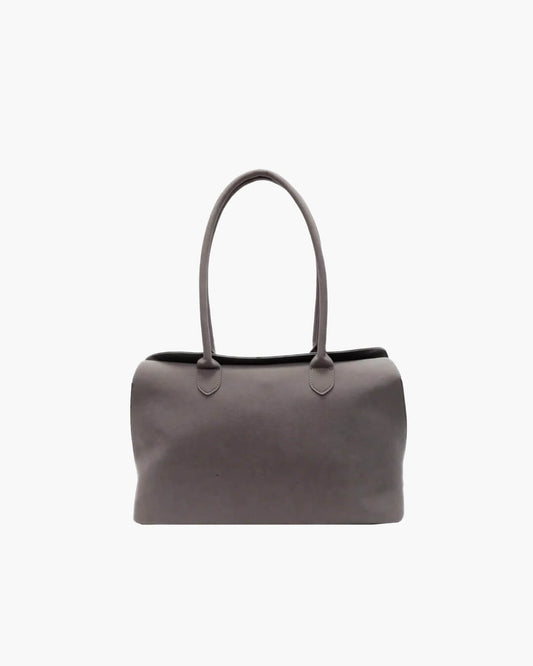 SEAME - Isha - Classic Suede Shoulder Bag with Elegant Design Grey Regular
