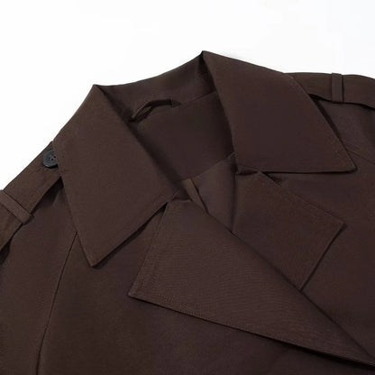 SEAME - Katrina Cropped Trench Coat Brown S